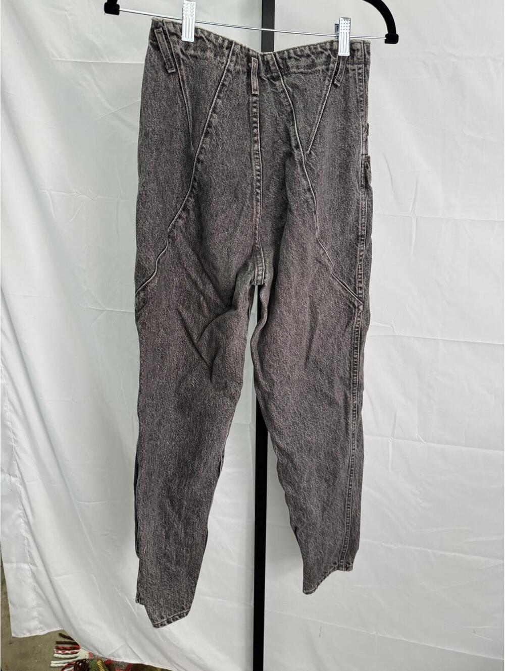 Women's 80s Black Washed Jeans with Tapered Ankle Barrel Jeans 28.5"x28" - Picture 6 of 9